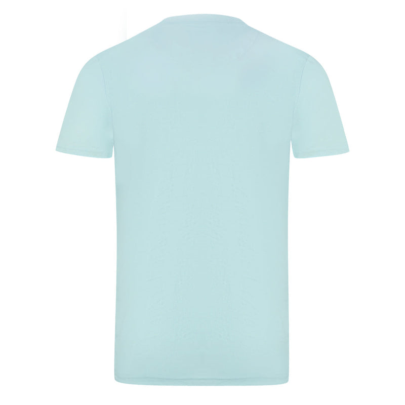 Aquascutum Brand Embossed Logo Sky Blue T-Shirt S