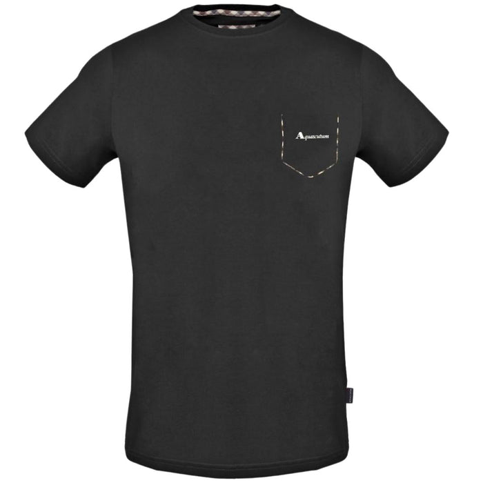Aquascutum Check Pocket Trim Black T-Shirt - Nova Clothing