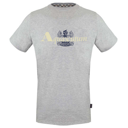 Aquascutum Brand Aldis Logo Grey T-Shirt