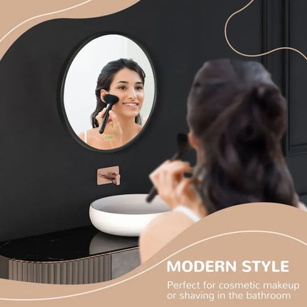 Modern Wall-mounted Vanity Mirror for Bedroom Bathroom Washroom, Black, 40x40cm
